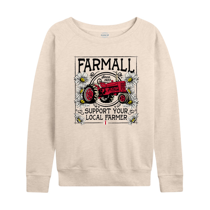 Support Your Local Farmer Farmall Womens French Terry Pullover