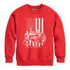 Farmall Tractor American Flag Kids Crew Fleece