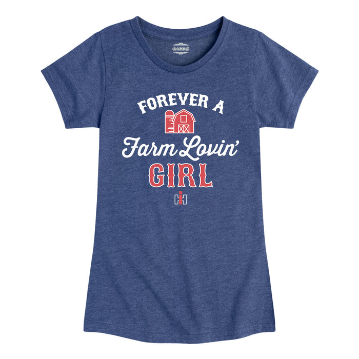 Forever A Farm Lovin Girl IH Girls Short Sleeve Tee
