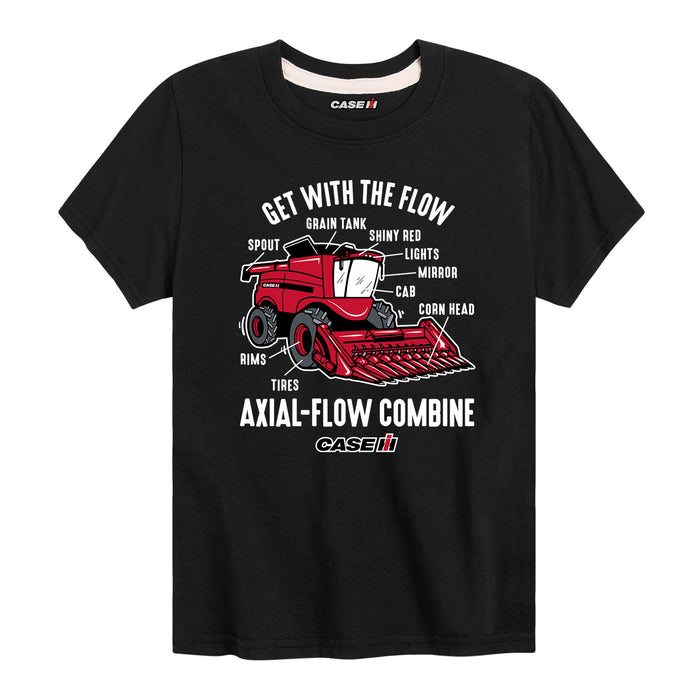 Get With The Flow Diagram Combine Case IH Boys Short Sleeve Tee