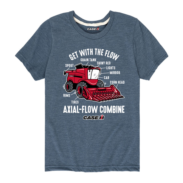 Get With The Flow Diagram Combine Case IH Boys Short Sleeve Tee