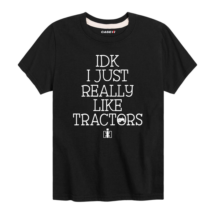 IDK I Like Tractors IH Boys Short Sleeve Tee