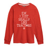 IDK I Like Tractors IH Kids Long Sleeve Tee