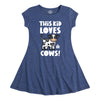 This Kid Loves Cows IH Girls Fit And Flare Dress