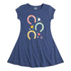 Floral Horseshoes IH Girls Fit And Flare Dress
