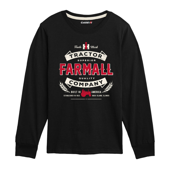 Farmall Tractor Company Badge Kids Long Sleeve Tee