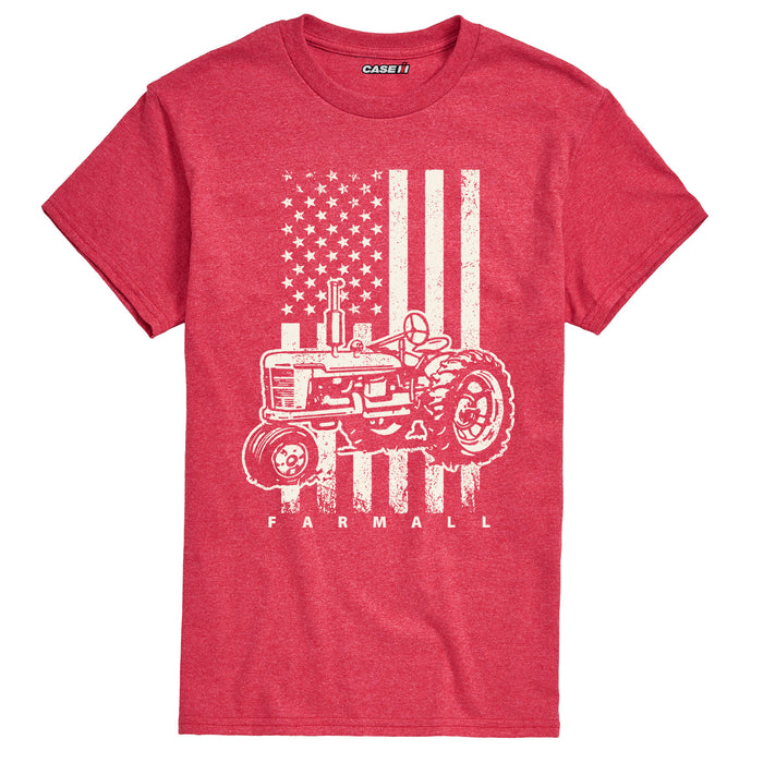Farmall Tractor American Flag Mens Short Sleeve Tee