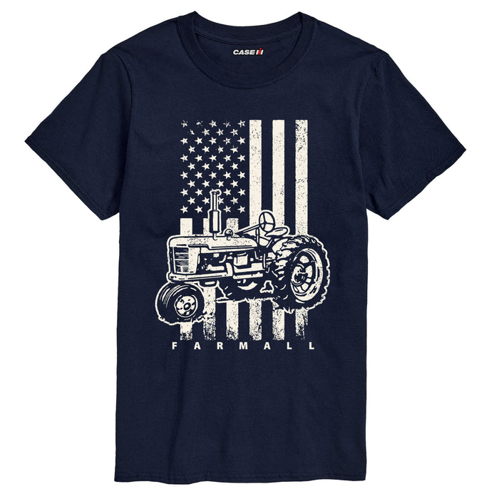 Farmall Tractor American Flag Mens Short Sleeve Tee