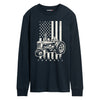 Farmall Tractor American Flag Mens Long Sleeve Tee