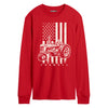 Farmall Tractor American Flag Mens Long Sleeve Tee