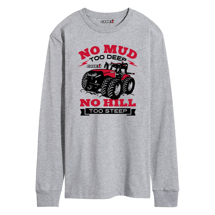 No Mud Too Deep Case IH Mens Long Sleeve Tee