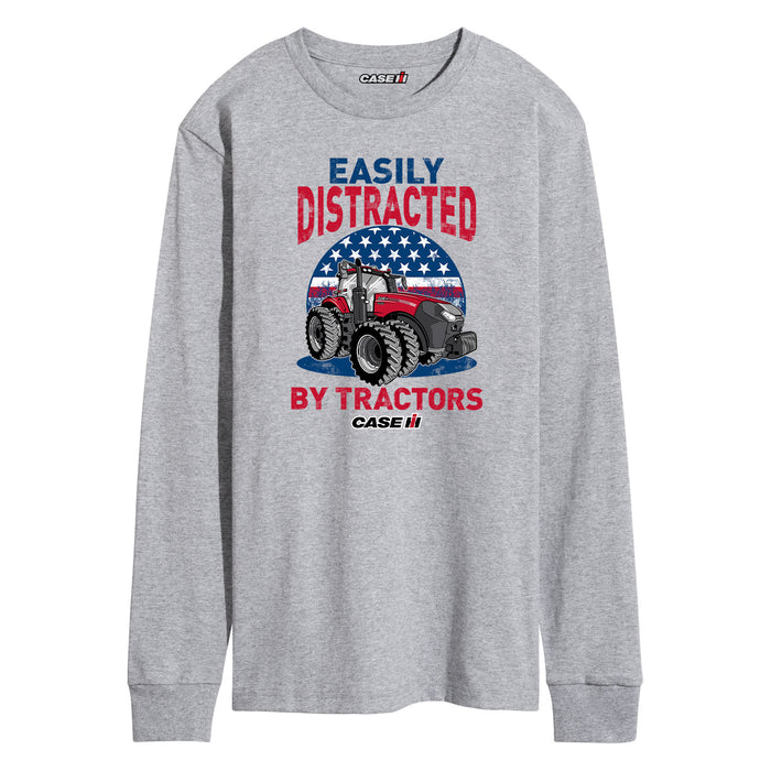 Easily Distracted by Tractors Mens Long Sleeve Tee