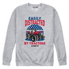 Easily Distracted by Tractors Mens Crew Fleece