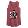 Cow Print IH Logo Womens Racerback Tank