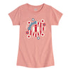 IH Patriotic Flowers Girls Short Sleeve Tee