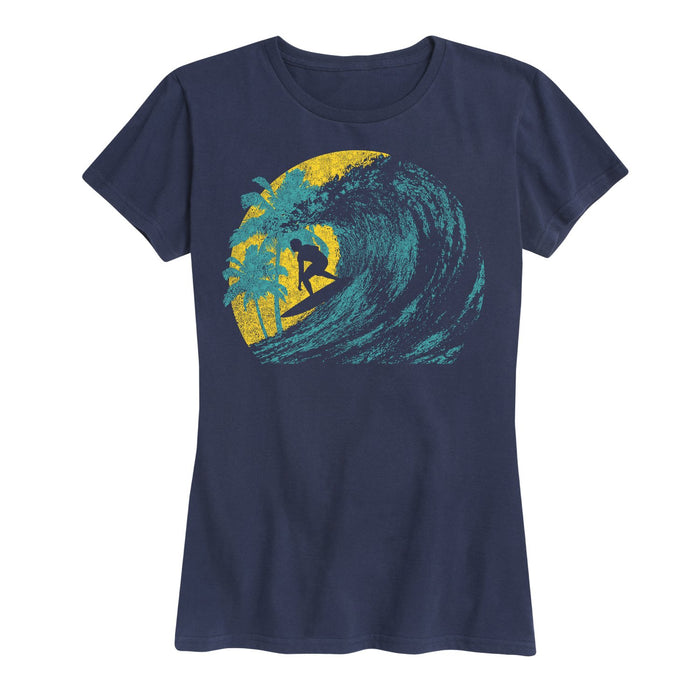 Retro Surfer Silhouette - Womens's Short Sleeve T-Shirt