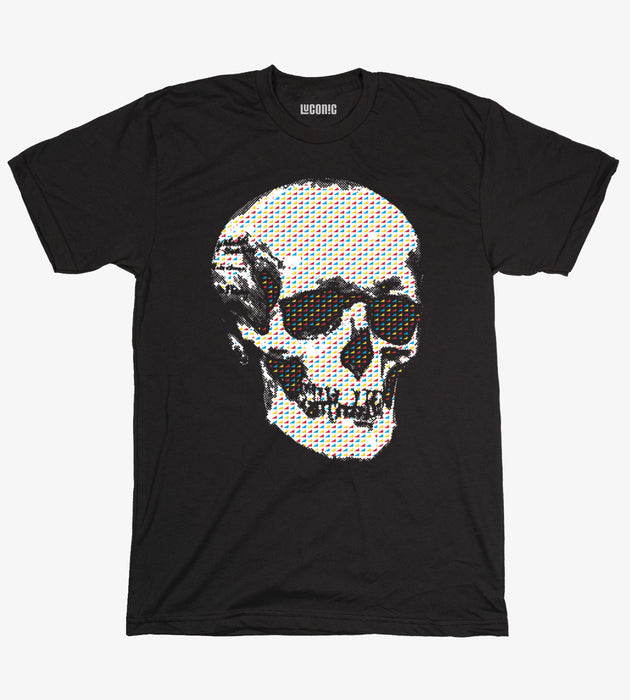 Skull Triangle Pattern Fill Men's Short Sleeve T-Shirt