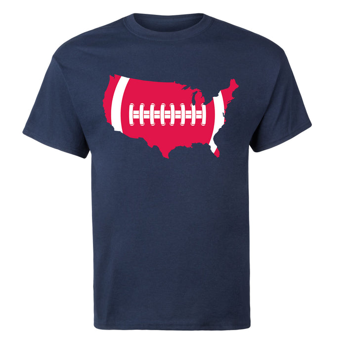 USA Shape, Football Fill Red Men's Short Sleeve T-Shirt