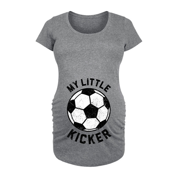 My Little Kicker Soccer Maternity Scoop Neck Tee