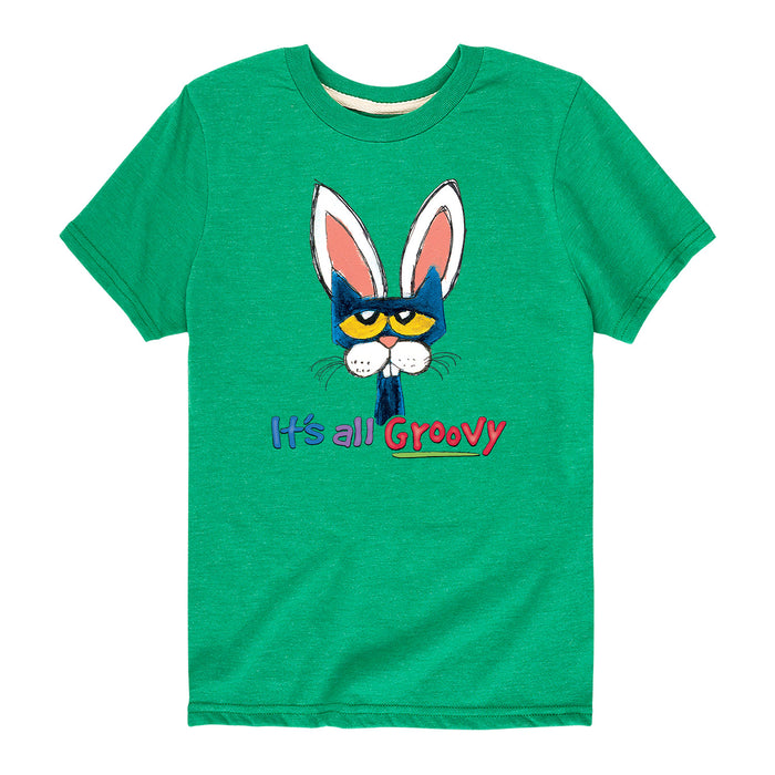 Pete the Cat Pete Bunny Nose Ears All Groovy Youth Short Sleeve Tee