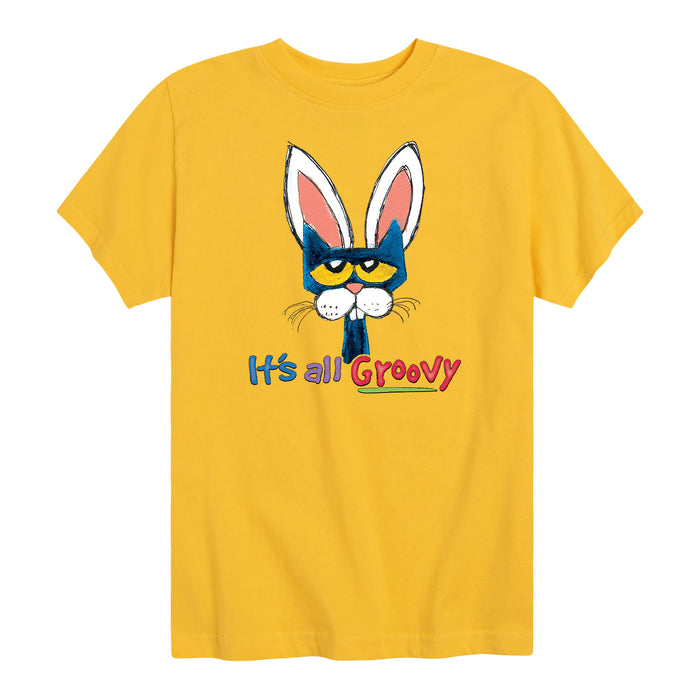 Pete the Cat Pete Bunny Nose Ears All Groovy Youth Short Sleeve Tee
