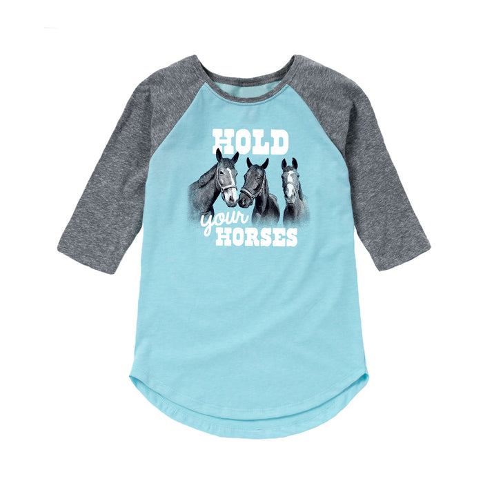 Hold Your Horses Kids Shirt Tail Raglan