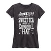 Sweet Tea And A Cowgirl Hat Ladies Short Sleeve Classic Fit Tee