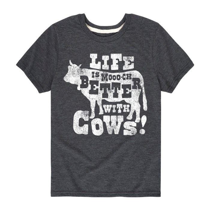Life Is Better With Cows Kids Short Sleeve Tee
