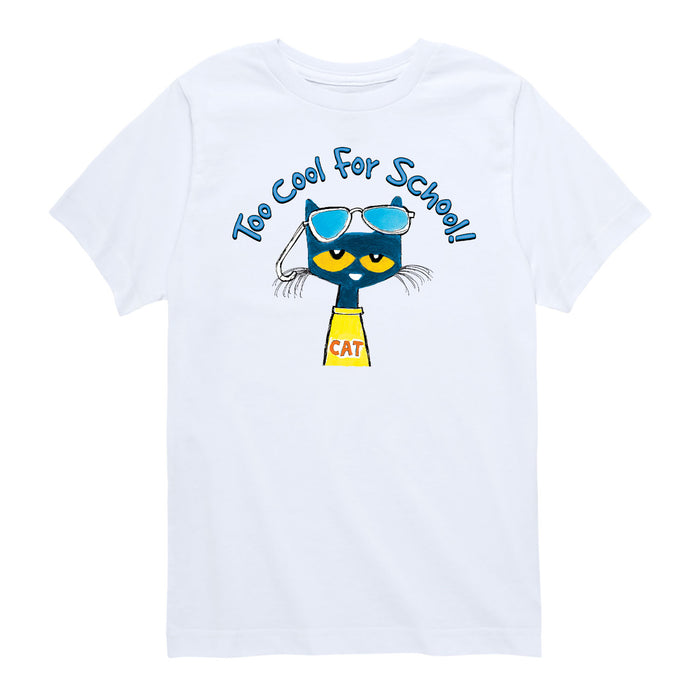 Pete The Cat Too Cool For School Youth Short Sleeve Tee