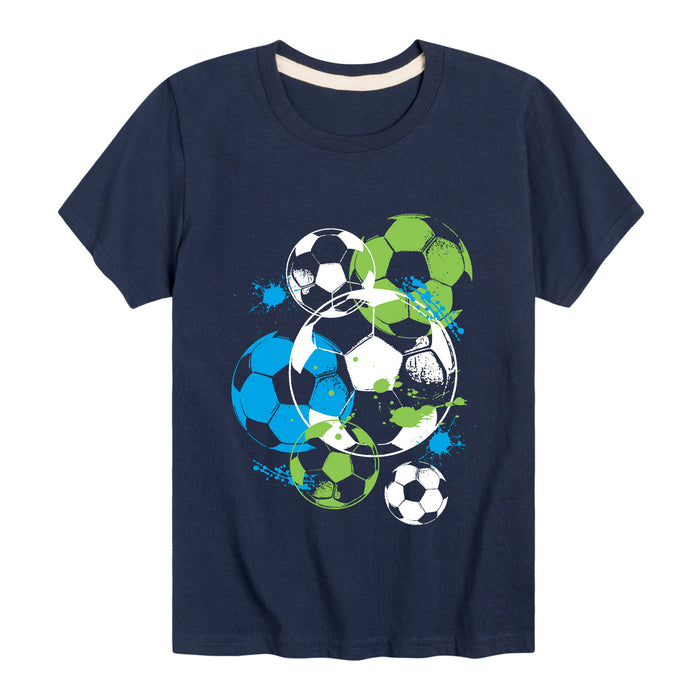 Soccerballs And Paint Youth Short Sleeve T Shirt