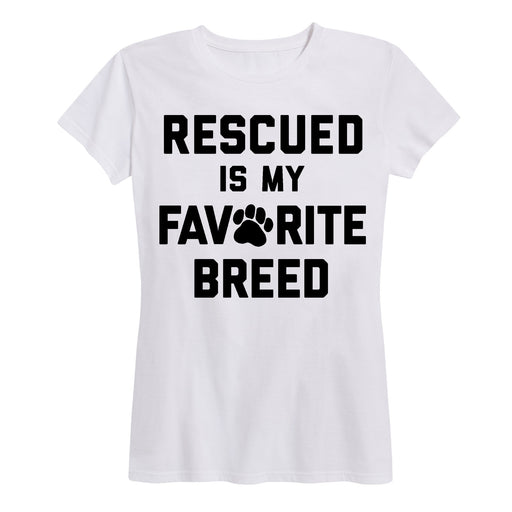 Rescued Favorite Breed Ladies Short Sleeve Classic Fit Tee