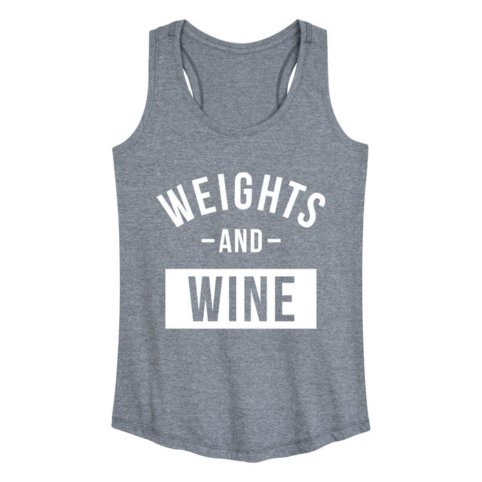 Weights And Wine Womens Racerback Tank