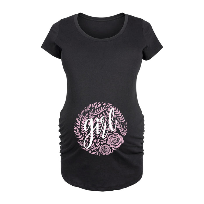 Girl Floral Circle Maternity Scoop Neck Tee