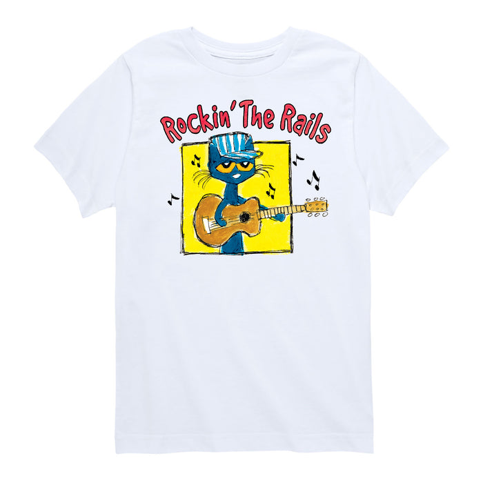 Pete the Cat Rockin The Rails Youth Short Sleeve Tee