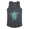 Sea Turtle Illustration Womens Racerback Tank