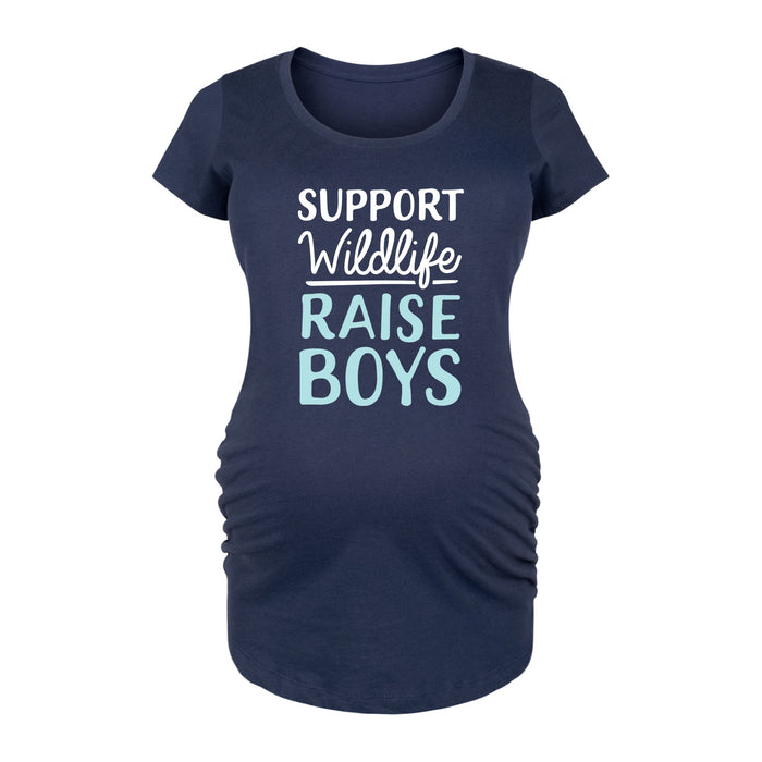 Support Wildlife Raise Boys Women Maternity Scoop Neck Tee
