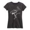Roseate Spoonhill Bird Sketch Side Hit Ladies Short Sleeve Classic Fit Tee