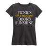 Picnics Champagne Books Sunshine Ladies Short Sleeve Classic Fit Tee