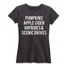 Pumpkins Apple Cider Hayrides And Scenic Drives Ladies Short Sleeve Classic Fit Tee