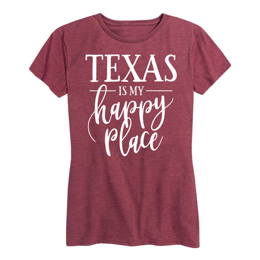 Texas Is My Happy Place Ladies Short Sleeve Classic Fit Tee