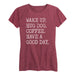 Wake Up Hug Dog Coffee Have A Good Day Ladies Short Sleeve Classic Fit Tee