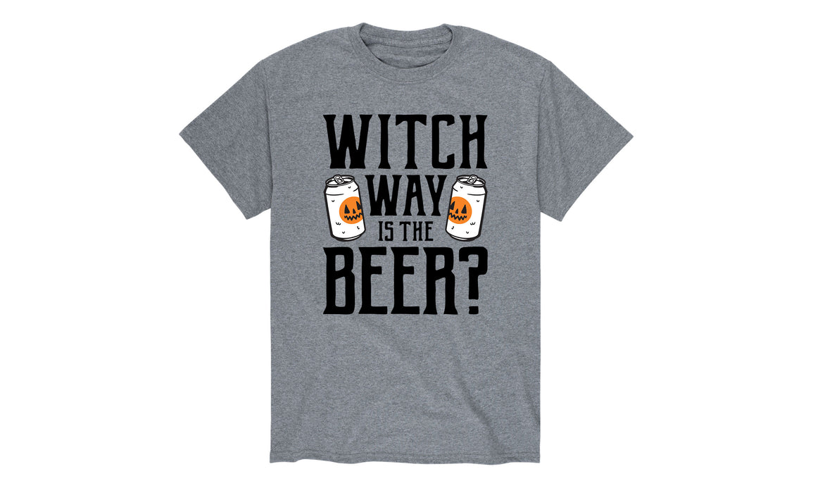 Witch Way Is The Beer Men's Short Sleeve T-Shirt