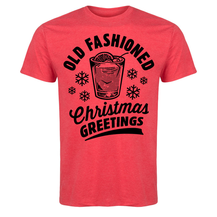 Old Fashioned Christmas Greetings Men's Short Sleeve T-Shirt