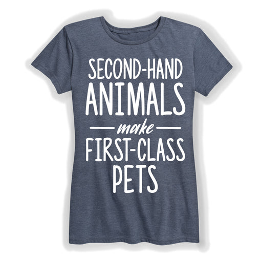 Second Class Animals Pets Ladies Short Sleeve Classic Fit Tee