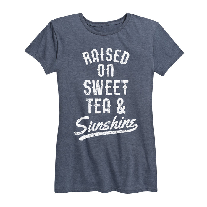 Raised On Sweet Tea And Sunshine Ladies Short Sleeve Classic Fit Tee