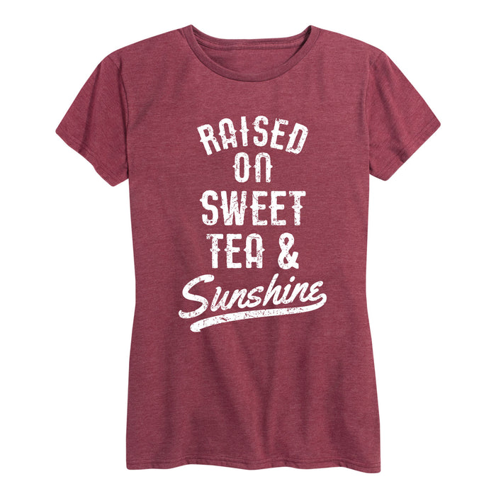 Raised On Sweet Tea And Sunshine Ladies Short Sleeve Classic Fit Tee