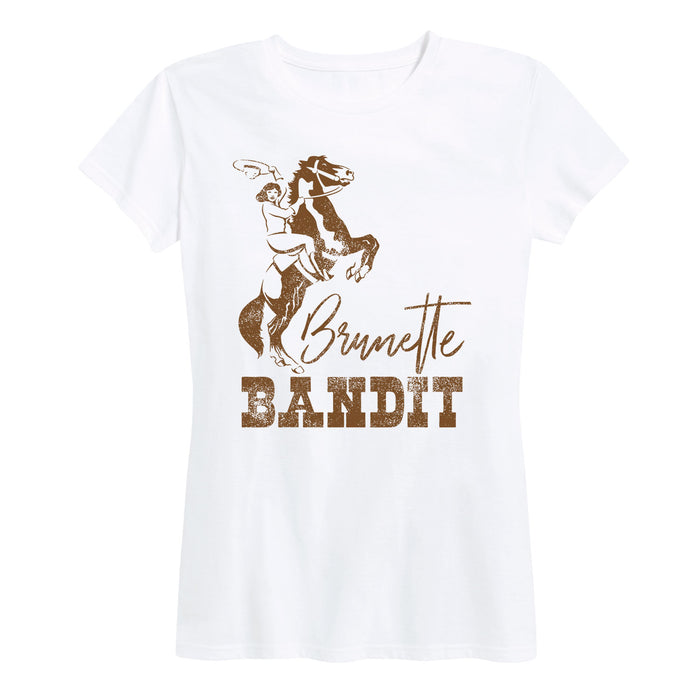 Brunette Bandit Cowgirl Ladies Short Sleeve Classic Fit Tee