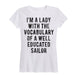 Vocabulary Of A Well Educated Sailor Ladies Short Sleeve Classic Fit Tee