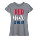 Red Wine And Blue Ladies Short Sleeve Classic Fit Tee