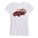 Vintage Truck With Flowers Ladies Short Sleeve Classic Fit Tee